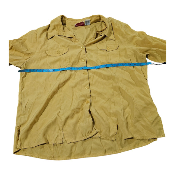 Joanna 1X Yellow Button Up Shirt - Picture 5 of 7